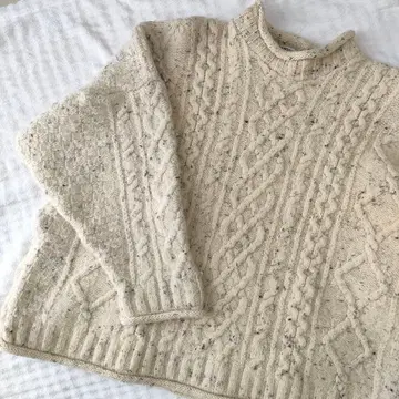 [ 새상품급 ] 아란 크라프트 아일랜드제 피셔맨 니트 멜란지 L