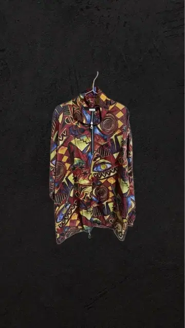 올 패턴 하프 지퍼 나일론 자켓 클레이지 그래픽