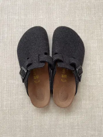 [ 새상품급 ] 버켄스탁 보스턴 차콜 그레이 울 펠트 41