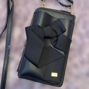 엠즈그레이시 리본 포함 블랙 스마트폰 숄더백