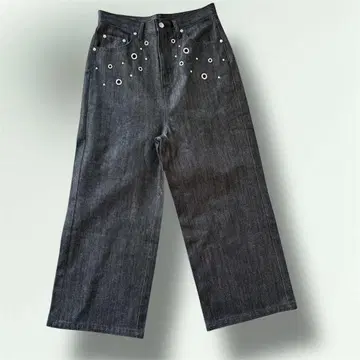 아일렛 스터드 블랙 데님 M