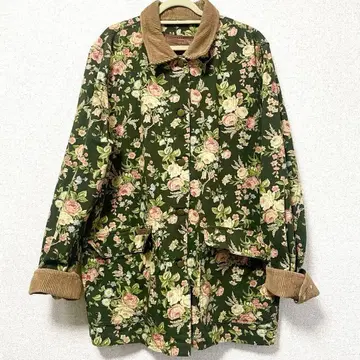 레어 Lauren Jeans Co 꽃무늬 남녀 공용 커버올 블루종