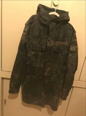 독일군 블랙 염색 카모 무늬 모즈 코트