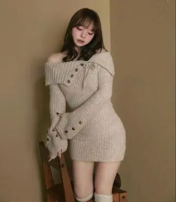 andmary Amari 리본 미니 드레스