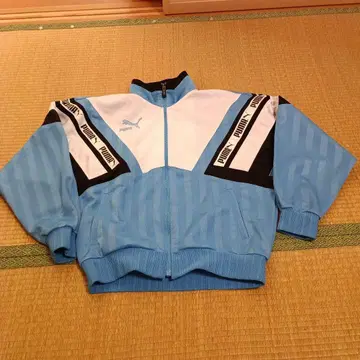 90s PUMA 파랑 화이트 스카이블루 저지 트랙 자켓 레어 빈티지