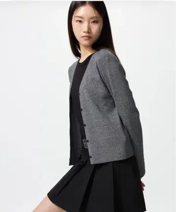 워셔블 니트 리브 가디건