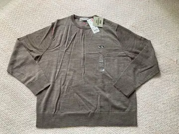 유니클로 메리노 크루넥 스웨터 안야 힌드마치 새상품 브라운 XL