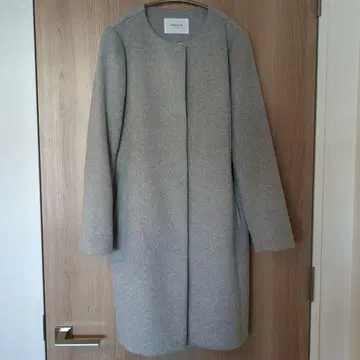 그레이 심플 롱 코트