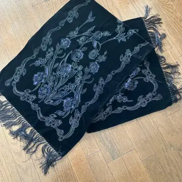 블랙 대형 스톨 SILK 혼방