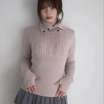 ANDMARY Roxy turtle knit tops pink