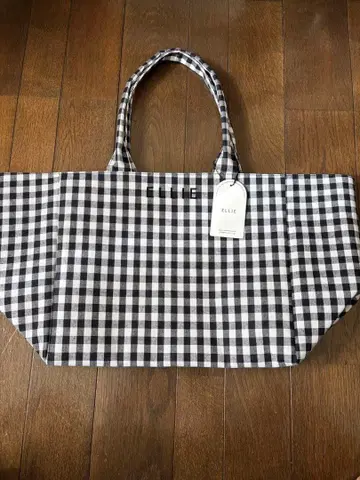새상품 ELLIE 체크 무늬 토트백