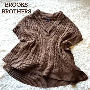 [ 브룩스브라더스 ] 케이블 니트 캐시미어 혼방 판초 베스트