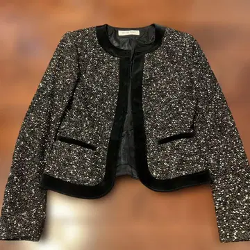 스타일 콤 노카라 자켓 블랙 실버