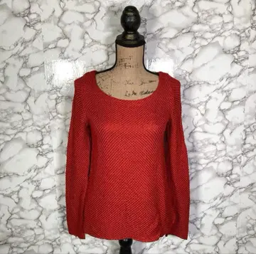 시빌라 (40) 실크 혼방 니트 스웨터 주홍색