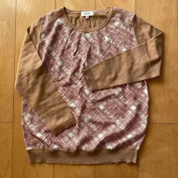 SCAPA 패턴 편직 오부 소매 니트 38