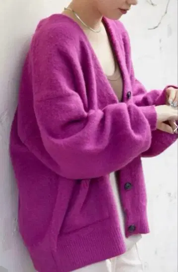 복슬복슬 샤기 니트 가디건