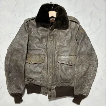 VINTAGE A-2 G-1 플라이트 자켓 소가죽 라이너 브라운 L