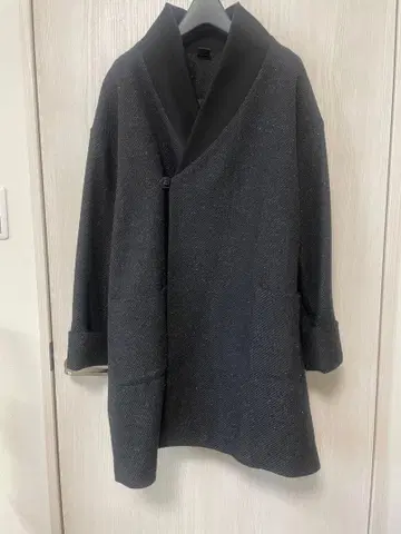 LEESLE 한국 치마저고리풍 울 혼방 코트 차콜