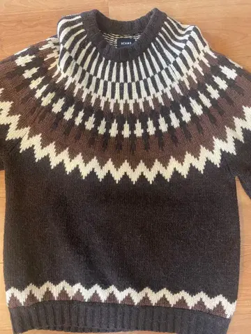 BEAMS 노르딕 스웨터 M 사이즈 브라운