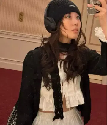 fletta 모헤어 머플러 가디건 라메