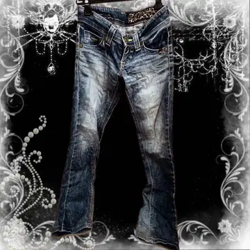 레오파드 무늬 데님 y2k 그런지 헤이세이