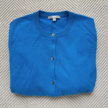 새상품급 UNIQLO 캐시미어 크루넥 가디건 블루 XL
