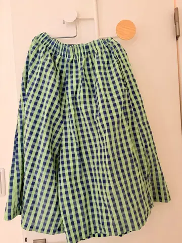 gormani 플레어 큐롯 그린과 파랑의 체크 무늬