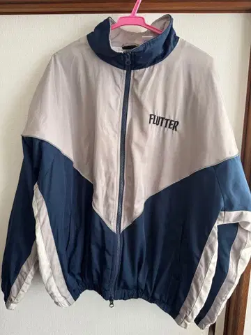 FLUTTER 집업 나일론 자켓 L 사이즈 네이비/그레이