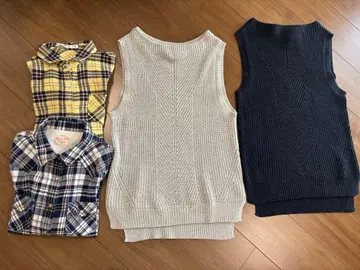 니트 베스트 체크 셔츠 세트 묶음 판매