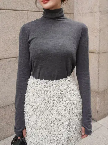 택 포함 새상품 hyeon 터틀 니트