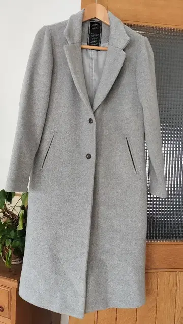 릴니나 울 혼방 그레이 체스터필드 코트 M