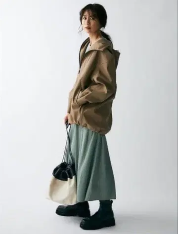 미라 오웬 Mila Owen 인조 가죽 아노락 자켓 후드티