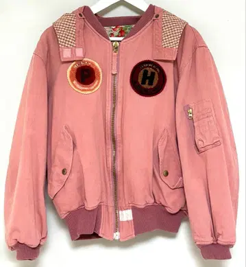 핑크하우스 블루종 핑크 이치고 패턴 와펜