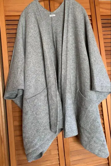 노플 울 코튼 가디건 그레이