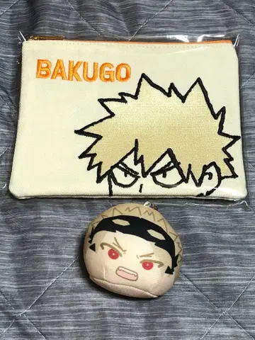 나의 히어로 아카데미아 데님 자수 파우치 만주 바쿠고 카츠키