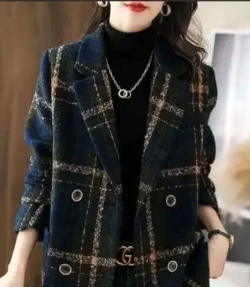 택 포함 새상품! 체크 자켓 노트