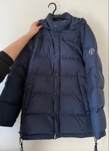 PORTLAND 후드 부착 다운 자켓 네이비 남성용 새상품급