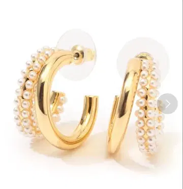 케네스 제이 레인 펄 더블 후프 귀걸이