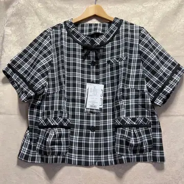 빅 사이즈 새상품 사무복 오버 블라우스 23호 ABR 체크