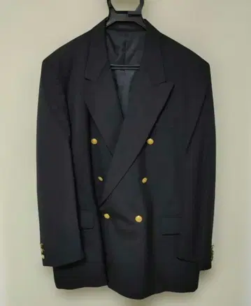 빅 사이즈 MEN'SCLUB 남성용 클럽 더블 브레스트 네이비 재킷