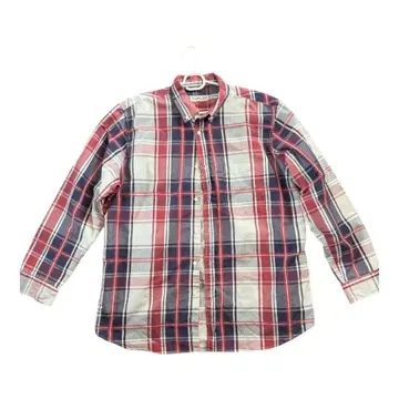 플란넬 셔츠 빨파 체크 버튼 다운