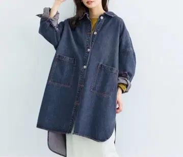 오버 사이즈 롱 데님 자켓 coca