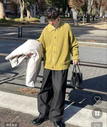 NUGU 컬러 버튼 니트 가디건