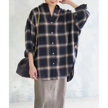 옴브레 체크 루즈 셔츠