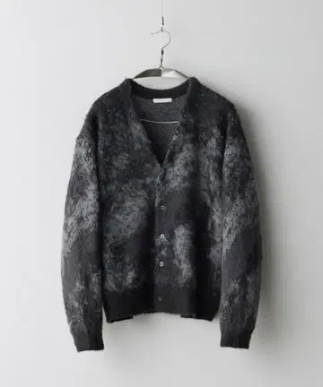 MOHAIR BLEND JACQUARD SHAGGY CARDIGAN