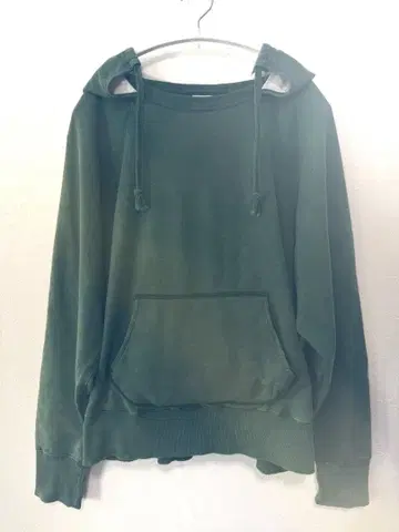 그린 후드 부착 후드티 가공 캐주얼 러프
