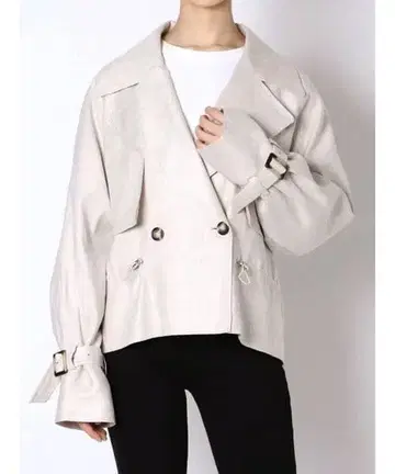 MERCURYDUO 린넨풍 더블 브레스트 자켓 베이지