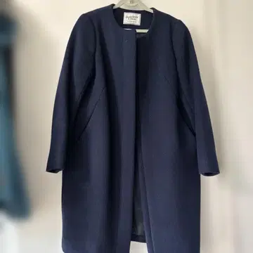 두즈이엠클래스 노카라 코트 네이비 컬러 36 사이즈