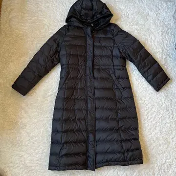 TVC 블랙 후드 부착 롱 다운 자켓 M