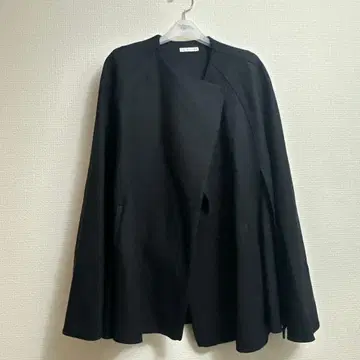 ESTNATION 블랙 판초 케이프 코트